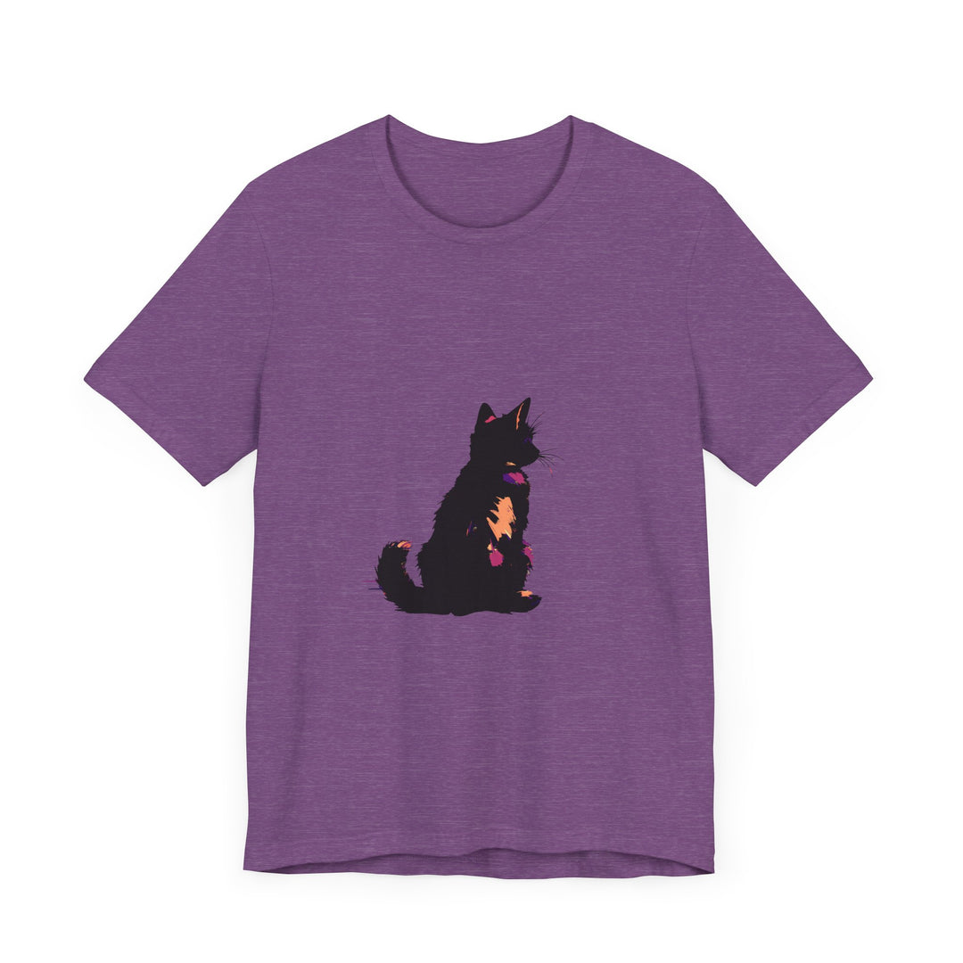 Black cat mystery abstract t-shirt - a unique and eye-catching design