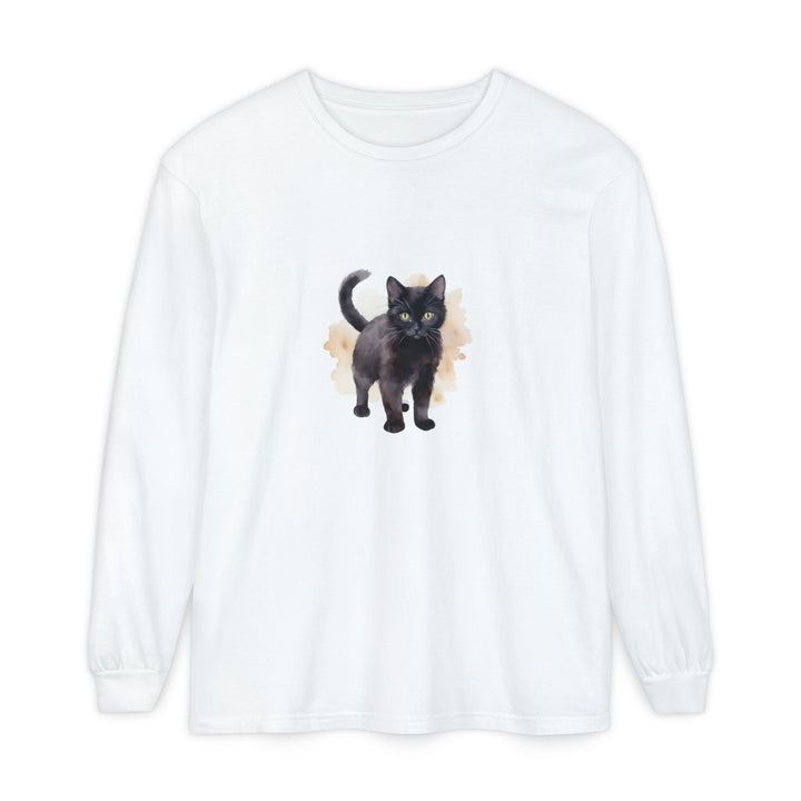Black Cat Watercolor - Unisex Long Sleeve Tee