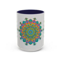 Beautiful mandala art mug with intricate and vibrant design, perfect for adding a pop of color to your morning routine