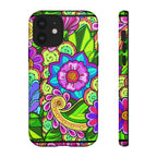 Floral Fantasy iPhone and Google Pixel Case in Bright Green Palette