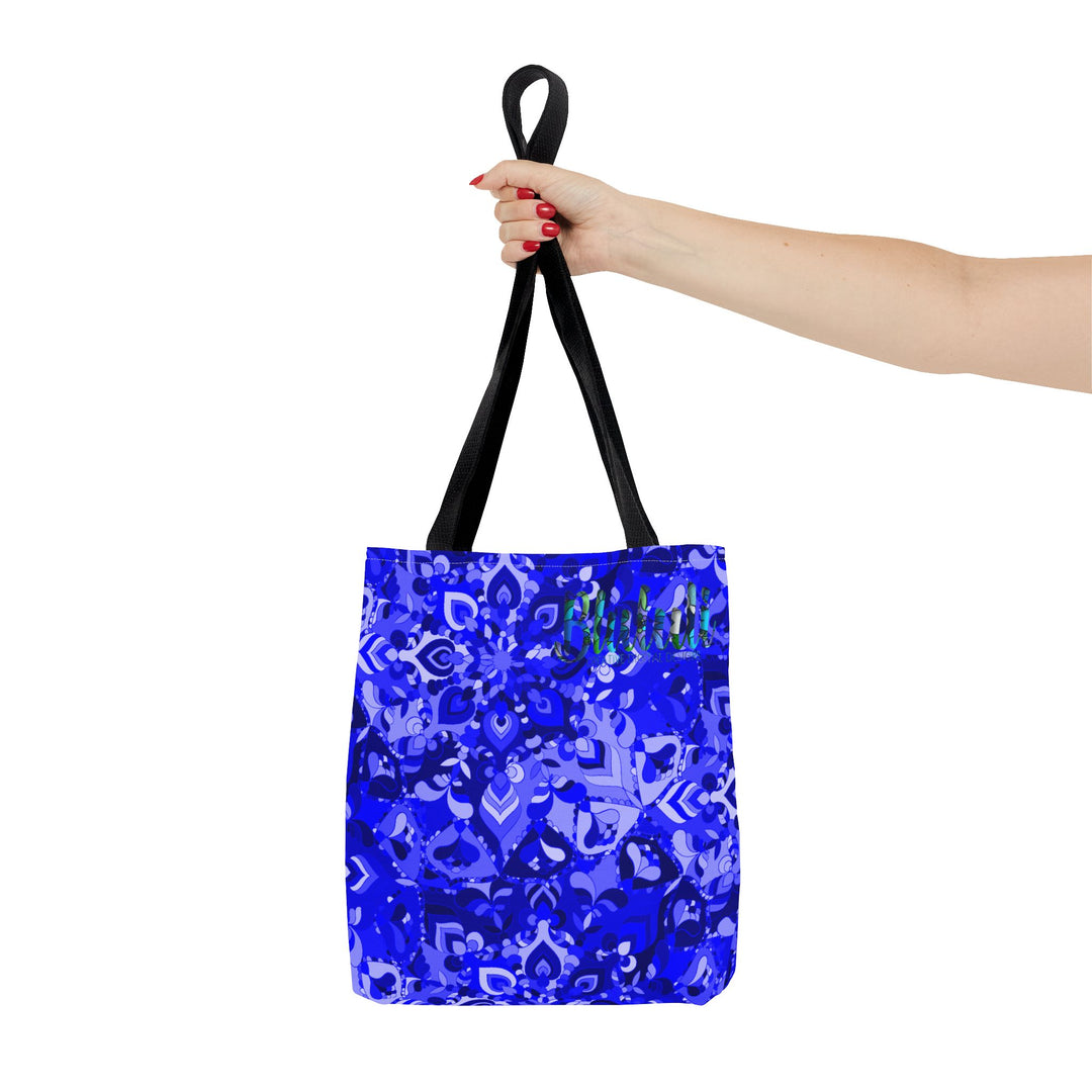 Borsa tote con design mandala blu per un uso quotidiano elegante