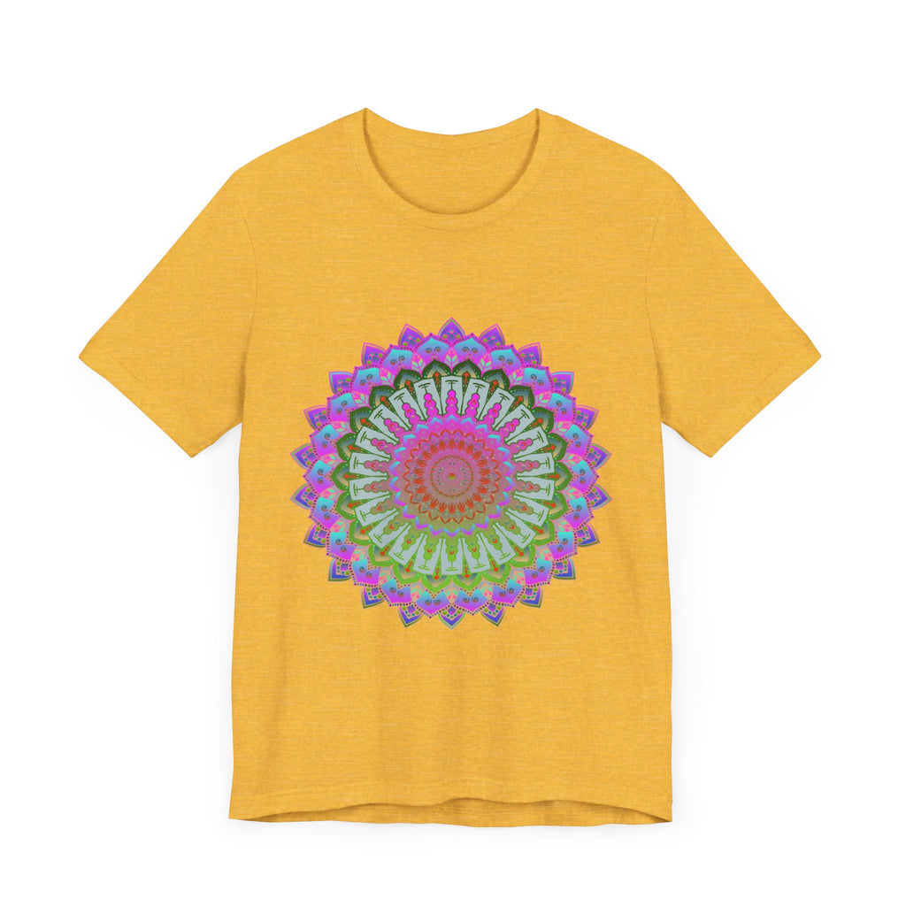 Vibrant Mandala T-Shirt showcasing a colorful and intricate design with captivating patterns and vibrant hues, perfect for adding a pop of artistic flair to any outfit