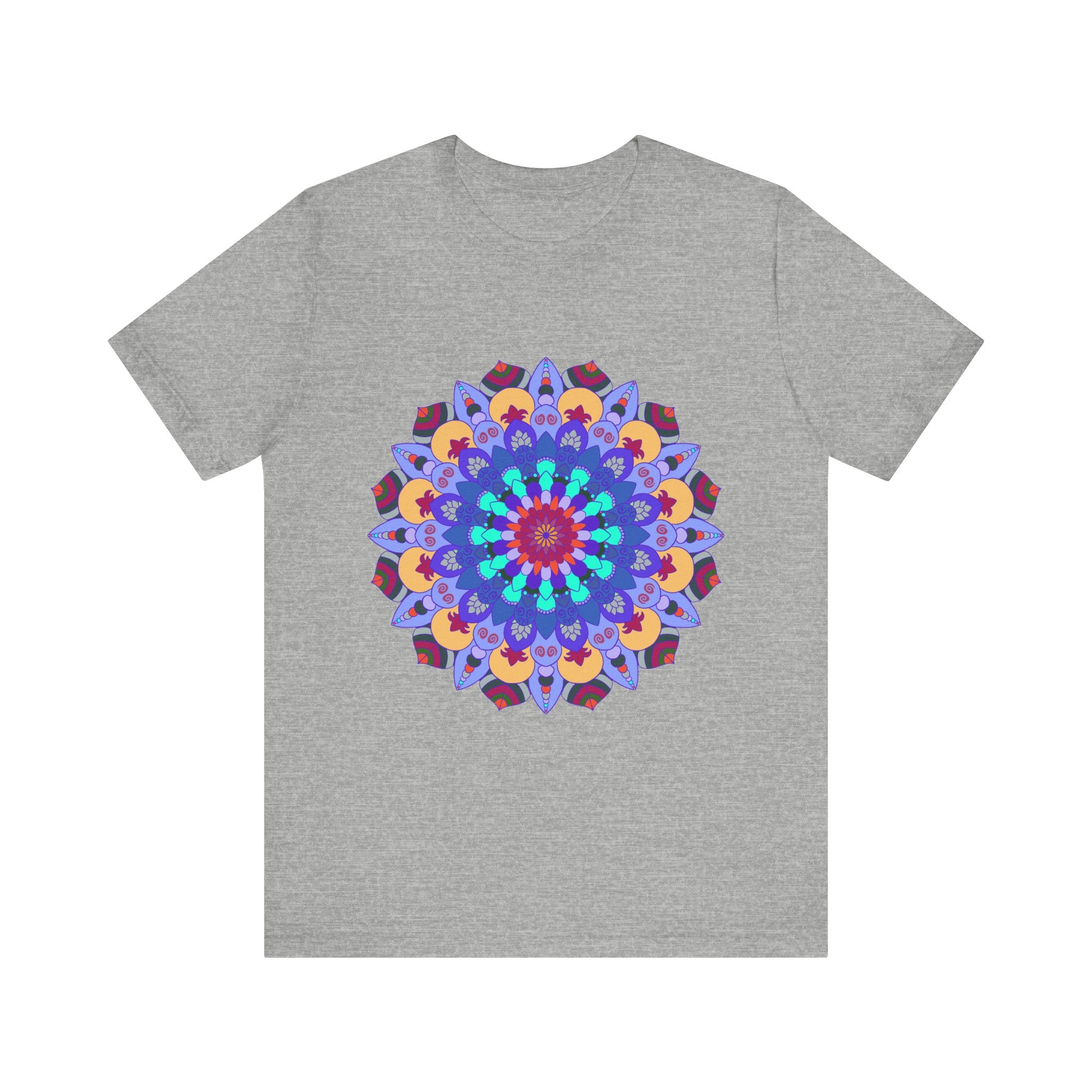 Vibrant Mandala Tee featuring colorful, intricate spiritual art design for a unique, eye-catching fashion statement