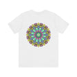 Colorful and intricate Vibrant Mandala Tee representing spiritual peace and harmony