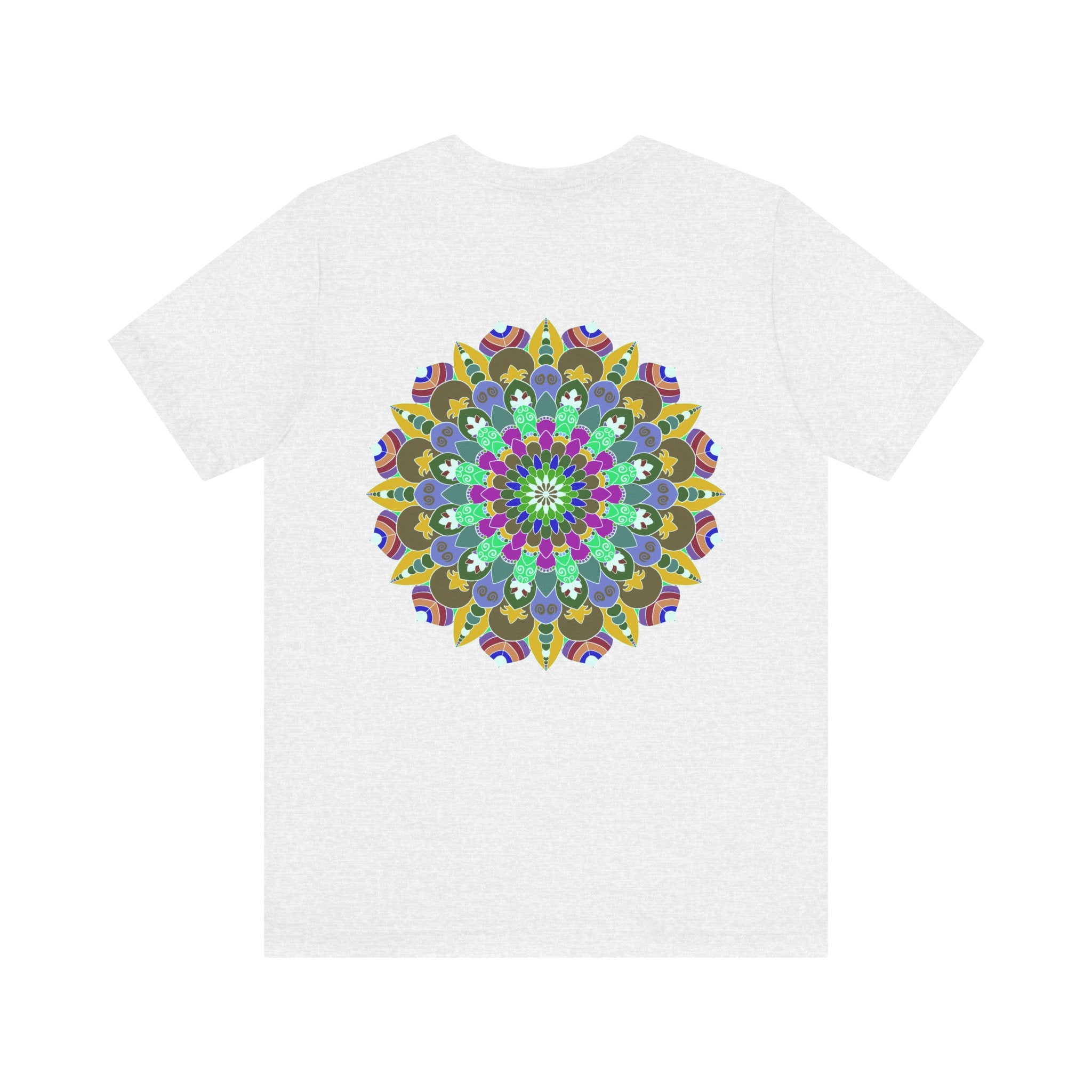 Colorful and intricate Vibrant Mandala Tee representing spiritual peace and harmony