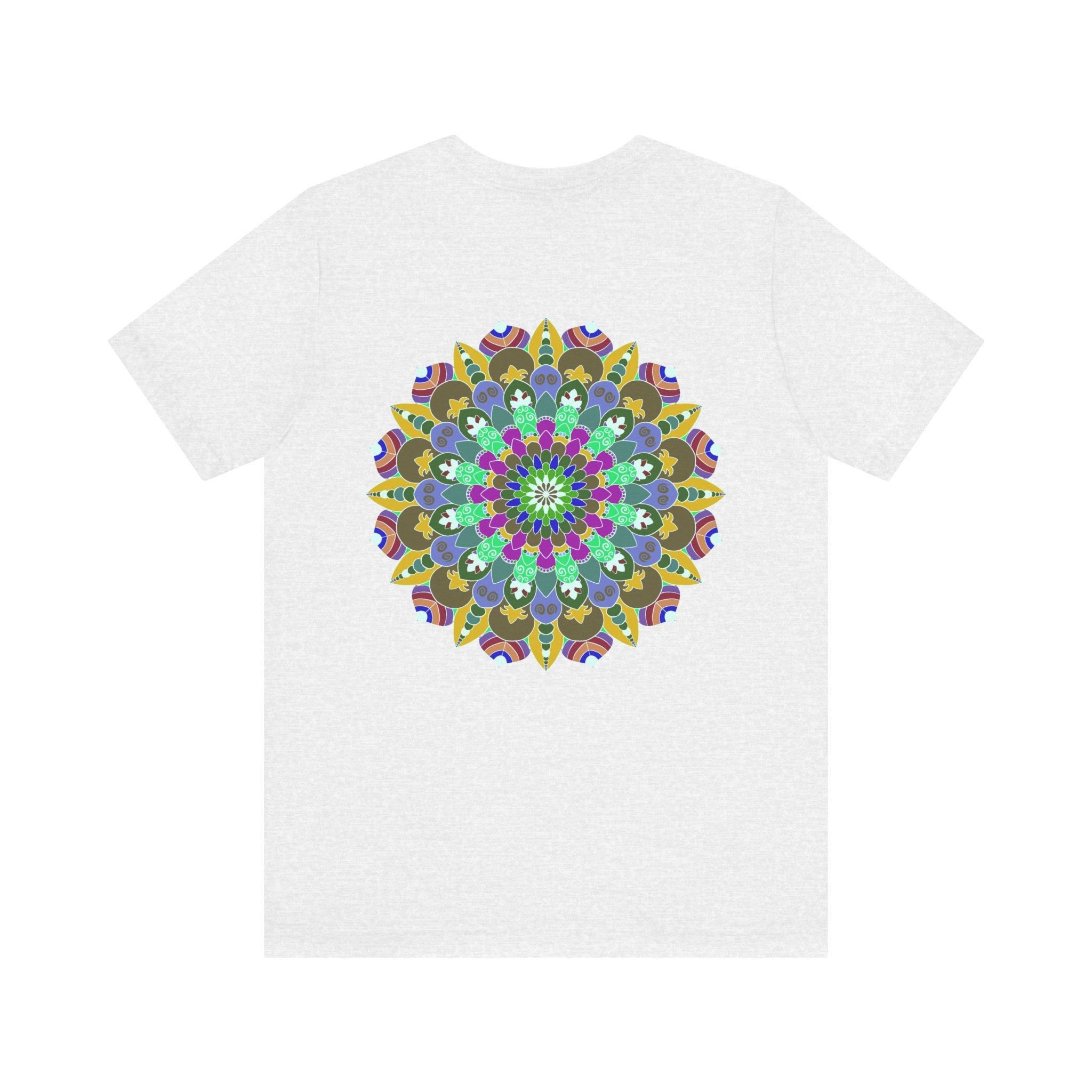 Colorful and intricate Vibrant Mandala Tee representing spiritual peace and harmony