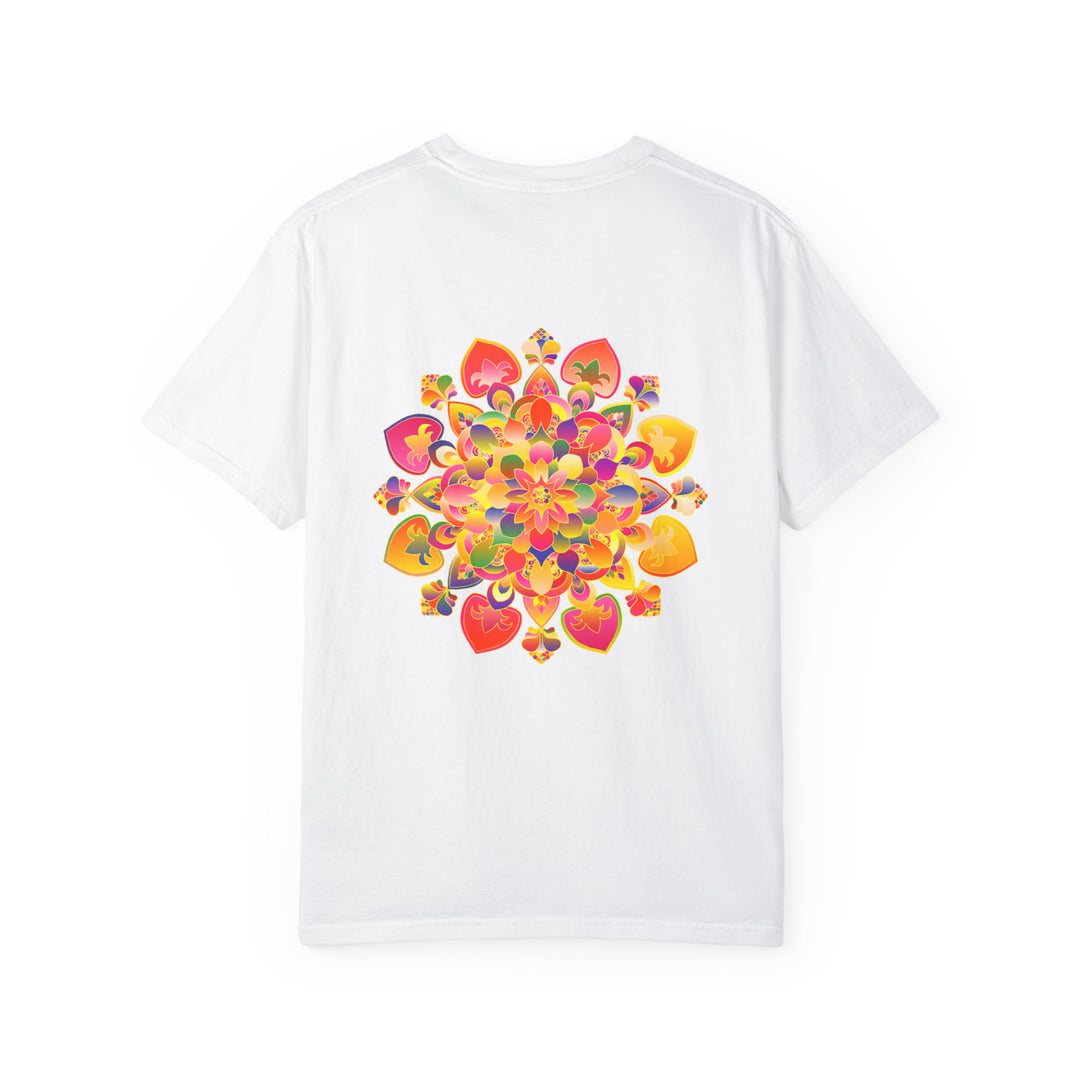 Vibrant Mandala T-Shirt featuring a colorful hand-drawn design on a soft cotton fabric