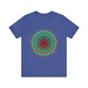 Vibrant mandala tee featuring colorful spiritual art and intricate design