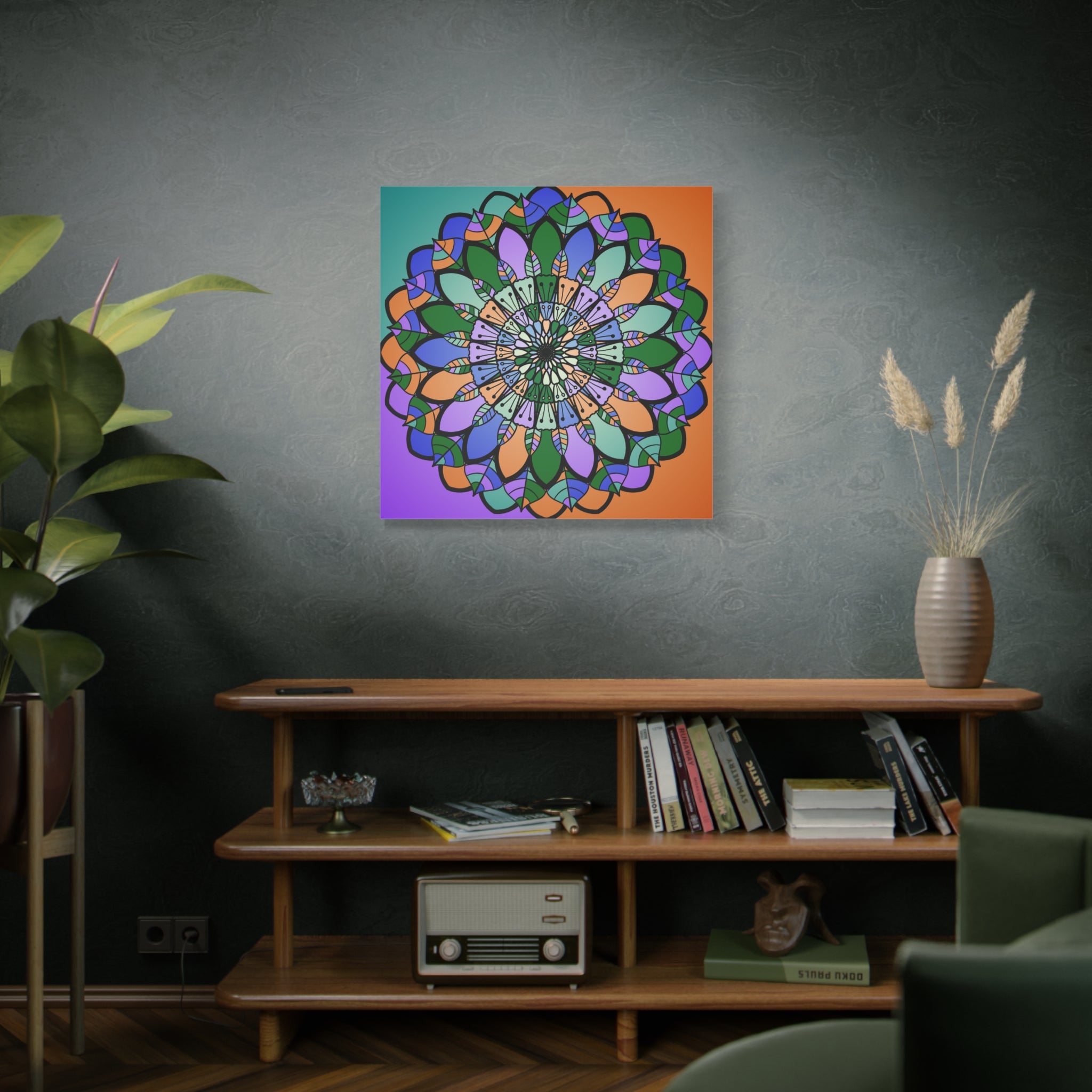 Floral Mandala Matte Canvas Wall Art