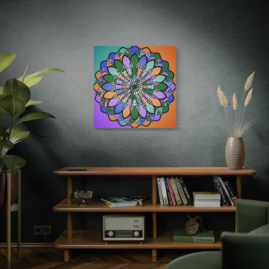 Arte da parete su tela opaca con Mandala Floreale