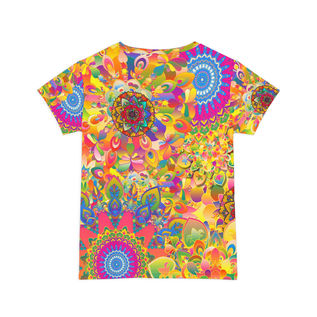 Psychedelic Floral Mandala Women’s Short Sleeve Shirt