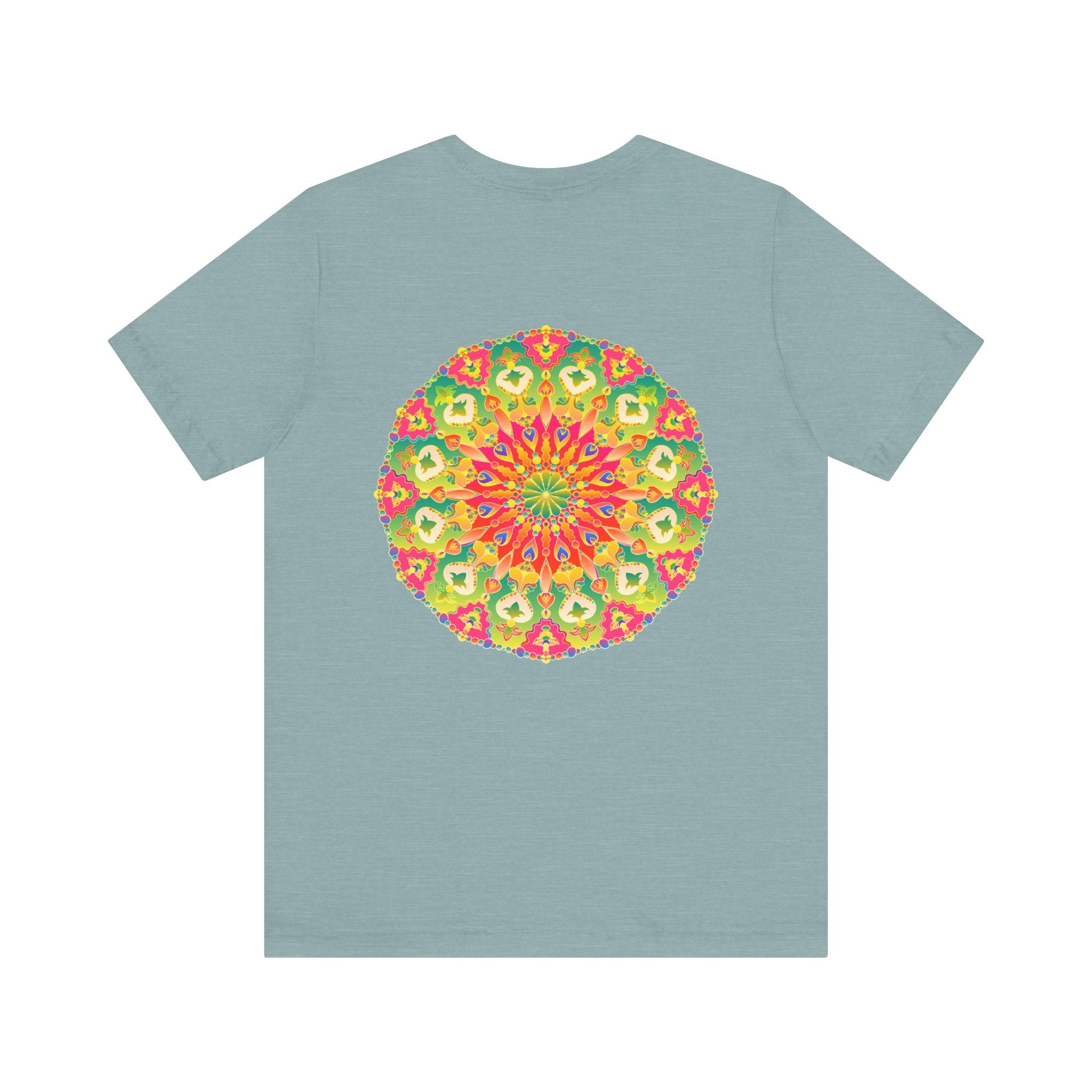 Vibrant Mandala T-Shirt featuring intricate spiritual design for peace and harmony