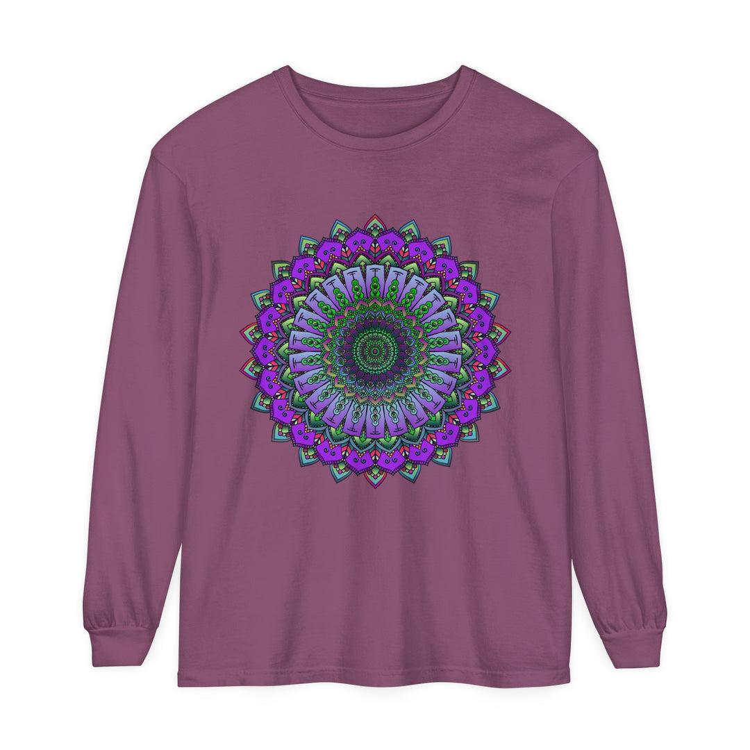 Intricate Mandala Unisex Long Sleeve T-Shirt with beautiful and detailed design