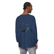 A close-up image of a Mystifying Sphere Unisex Long Sleeve T-Shirt in black, featuring a mysterious and captivating design of an otherworldly sphere surrounded by swirling patterns, perfect for adding a touch of intrigue and style to any outfit