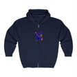 Black Cat Watercolor Hoodie - Mystical Design hoodie displayed on a mannequin with a black cat watercolor design on the front and back 