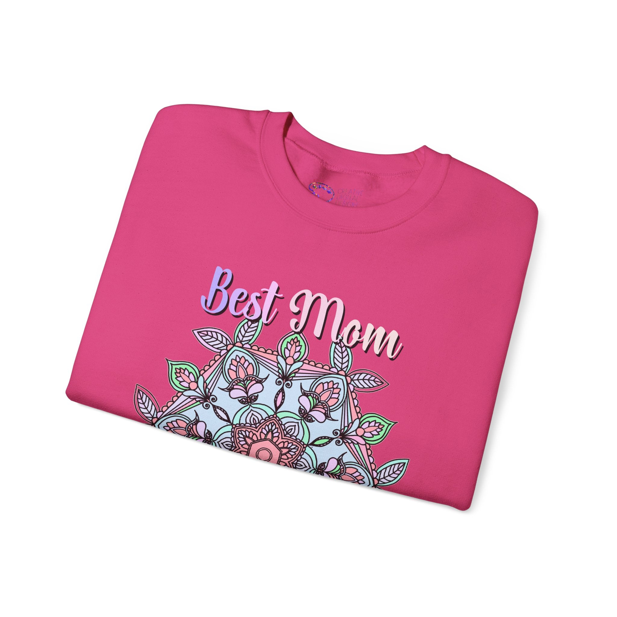Mandala Art Crewneck Sweatshirt Celebrating Moms in Soft Hues