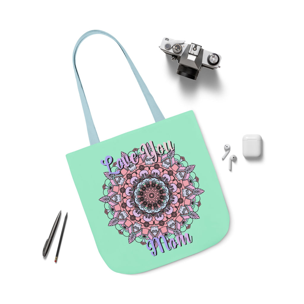 Mandala 'Love You Mom' Canvas Tote — Floral Mother's Day Gift Bag