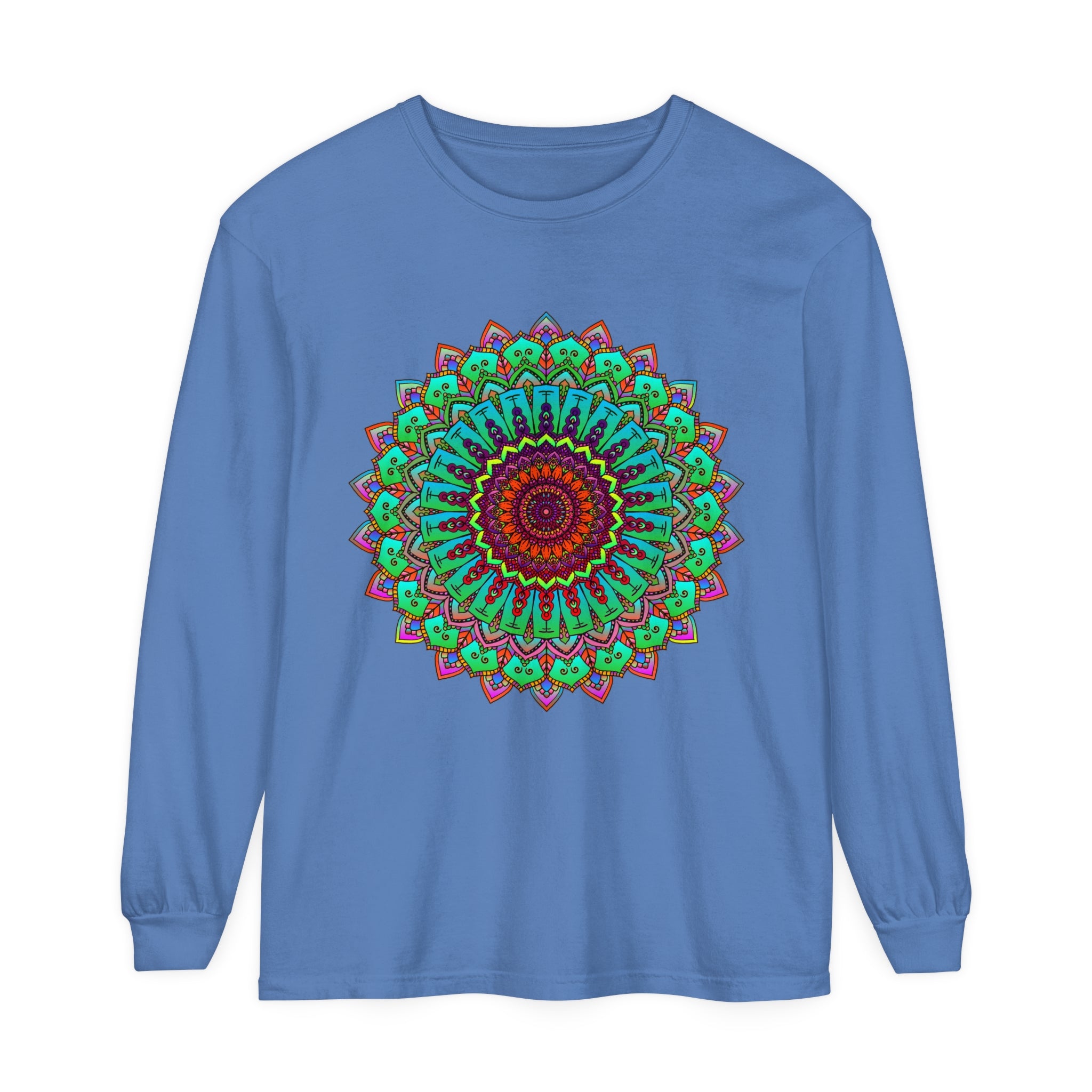 Vibrant Mandala Long Sleeve T-Shirt - Spiritual Art 6