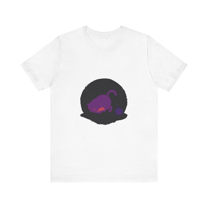 Black Cat Mystery T-Shirt with Creepy Cat Eyes and Full Moon