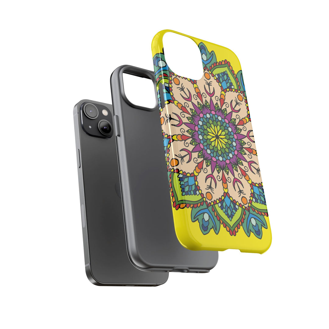 Intricate Floral Yellow Phone Case for Bold Protection and Style
