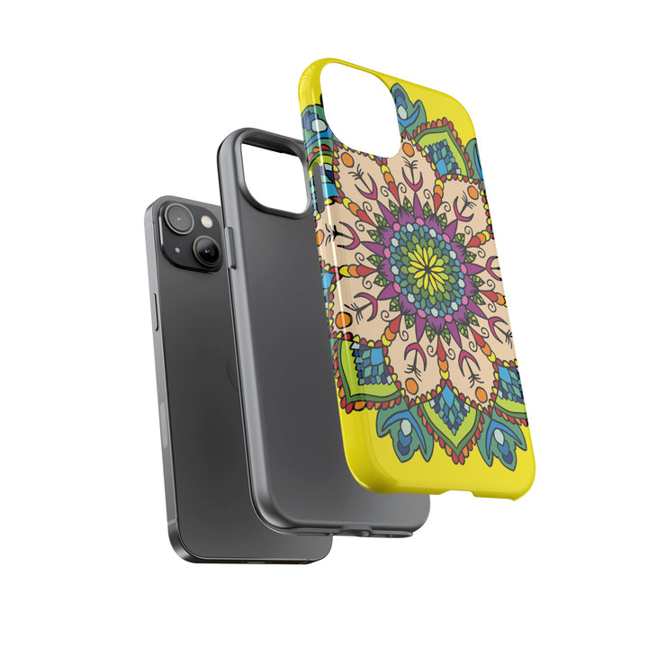 Intricate Floral Yellow Phone Case for Bold Protection and Style