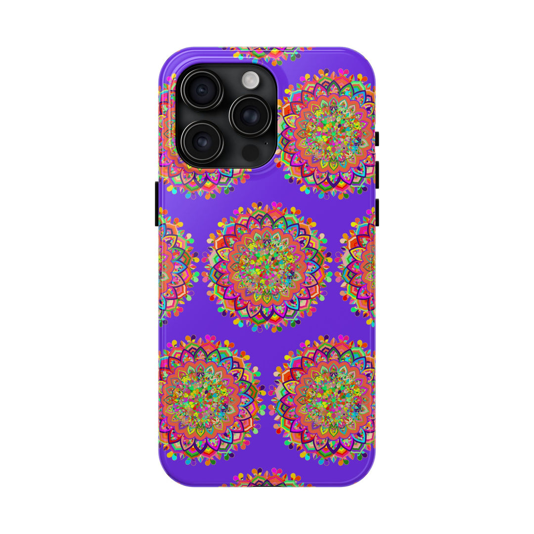 Hand Drawn Small Purple Mandala Art Phone Case designed for iPhone X and XS, featuring intricate and eye-catching mandala artwork in shades of purple