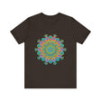 Colorful and intricate circular floral design tee shirt, perfect for adding vibrancy to your wardrobe