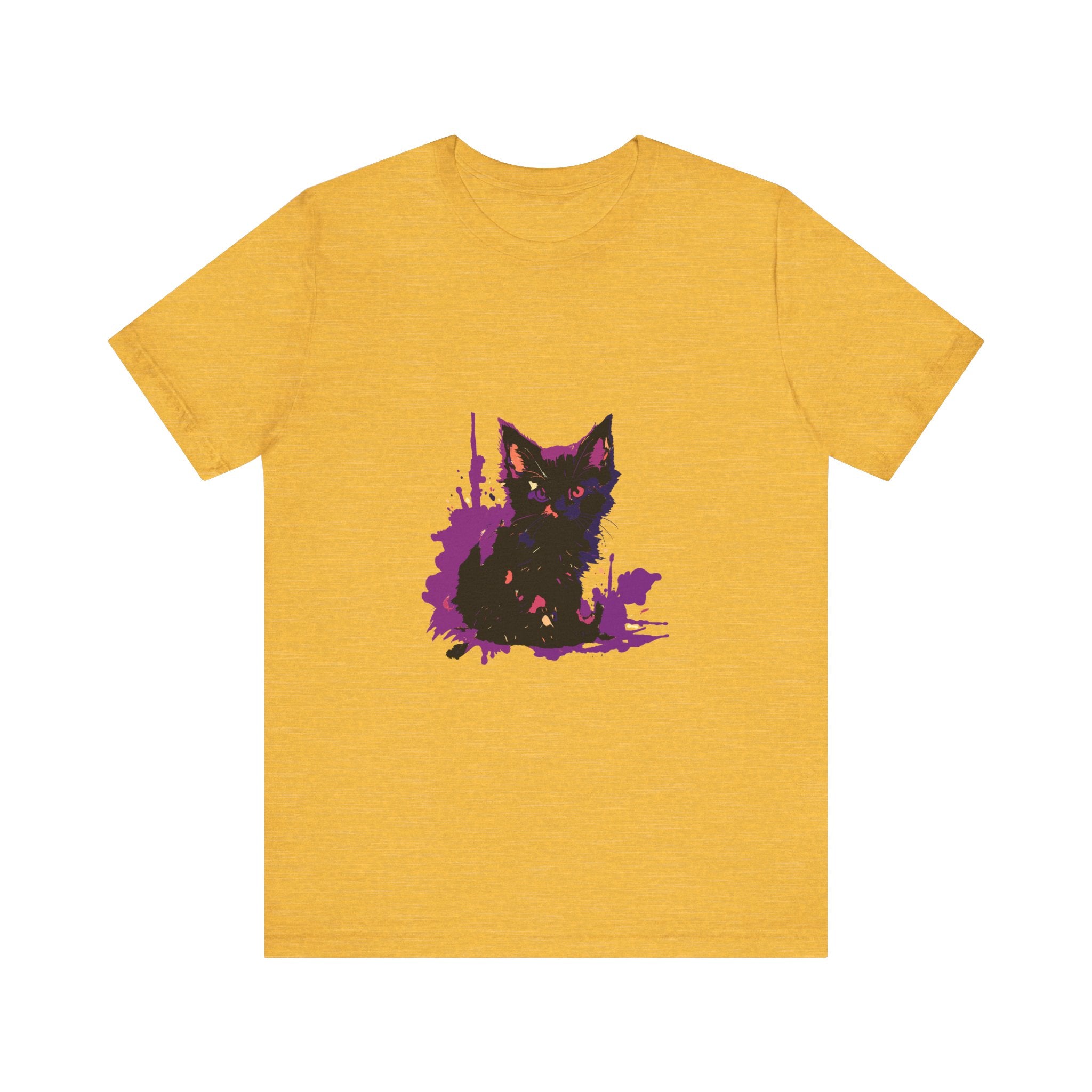 Black Cat Mystery - Purple Paint Splatter T-Shirt