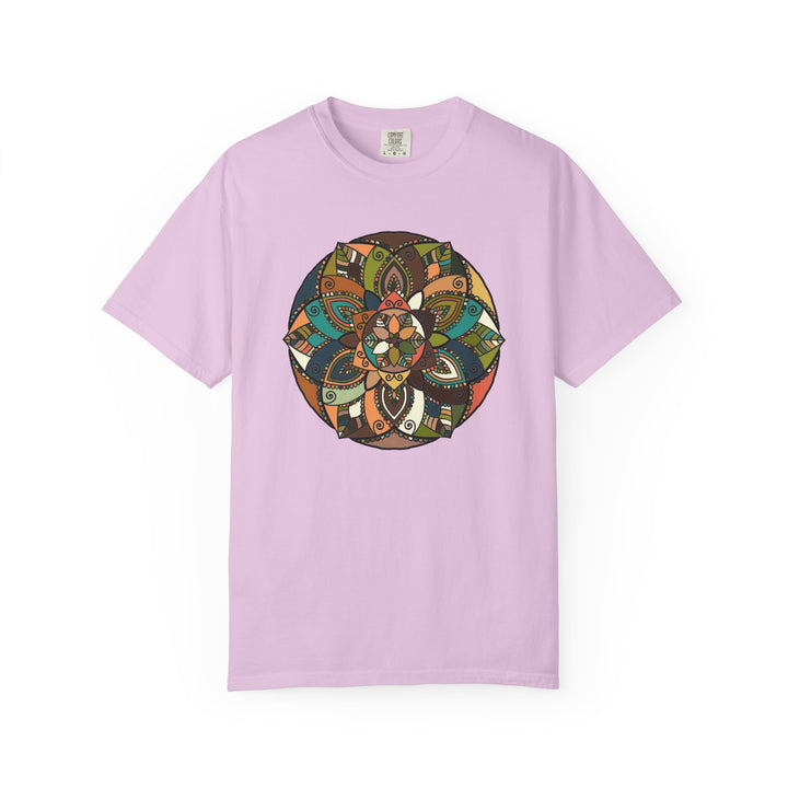 Mandala Earth Flora T-Shirt — Earthy Tones Geometric Art Tee