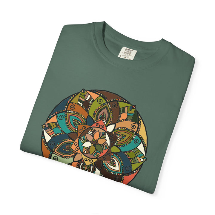 Mandala Earth Flora T-Shirt — Earthy Tones Geometric Art Tee