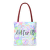 Colorful Mandala Tote Bag with 'Art for Life' Quote, perfect for carrying essentials and adding artistic flair to your everyday look