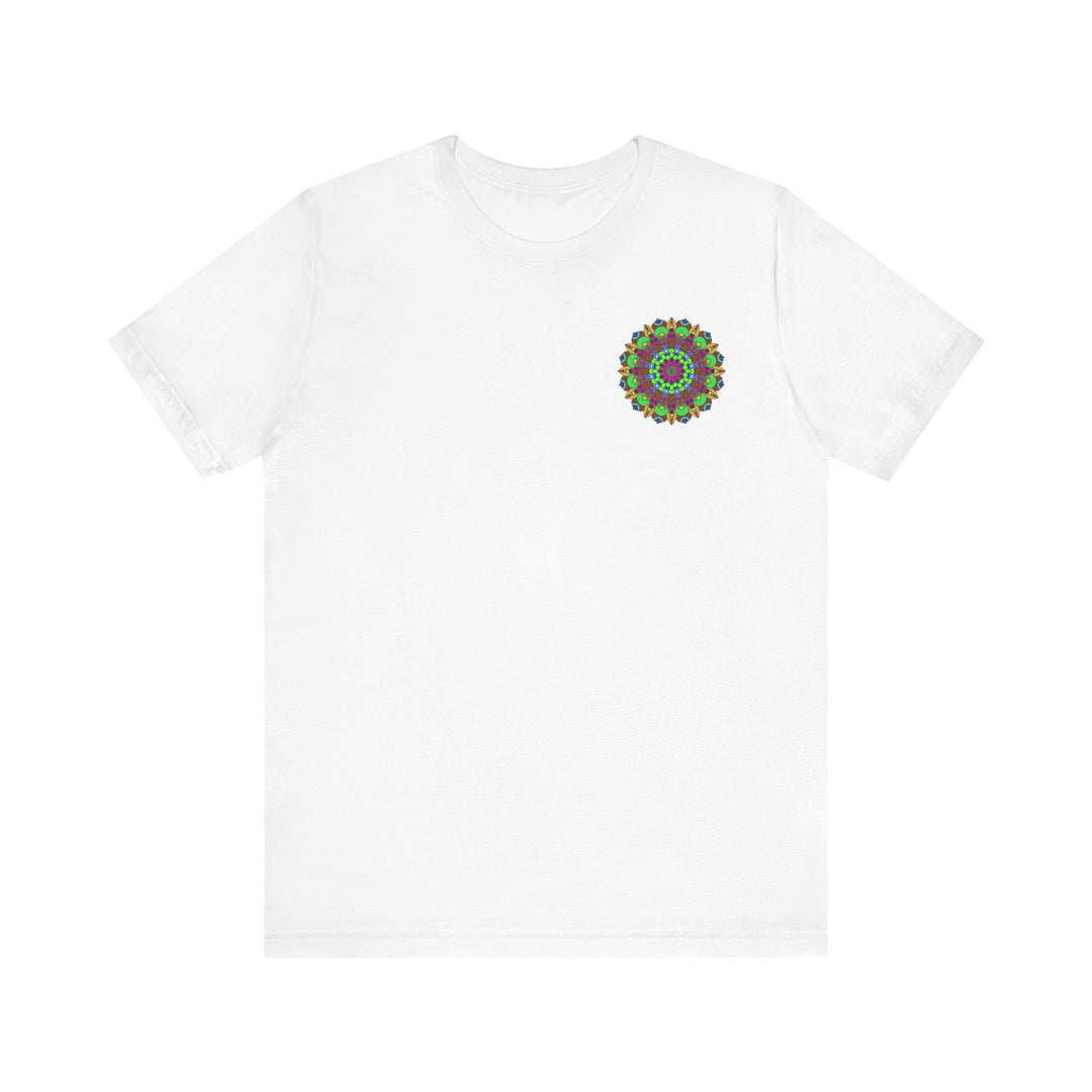 Vibrant mandala t-shirt with intricate floral design and vibrant colors