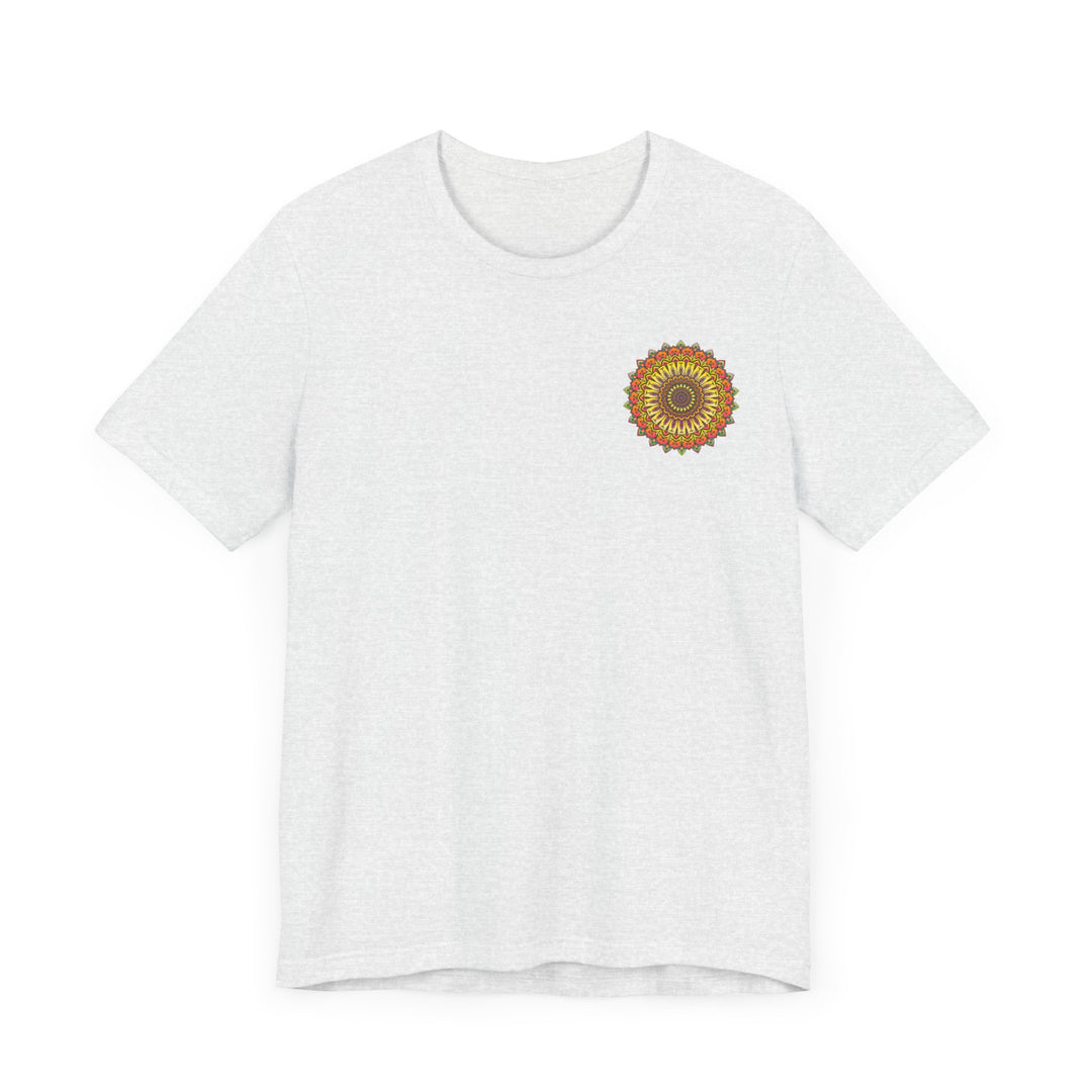 Vibrant Mandala Tee featuring intricate design symbolizing peace, harmony, and balance