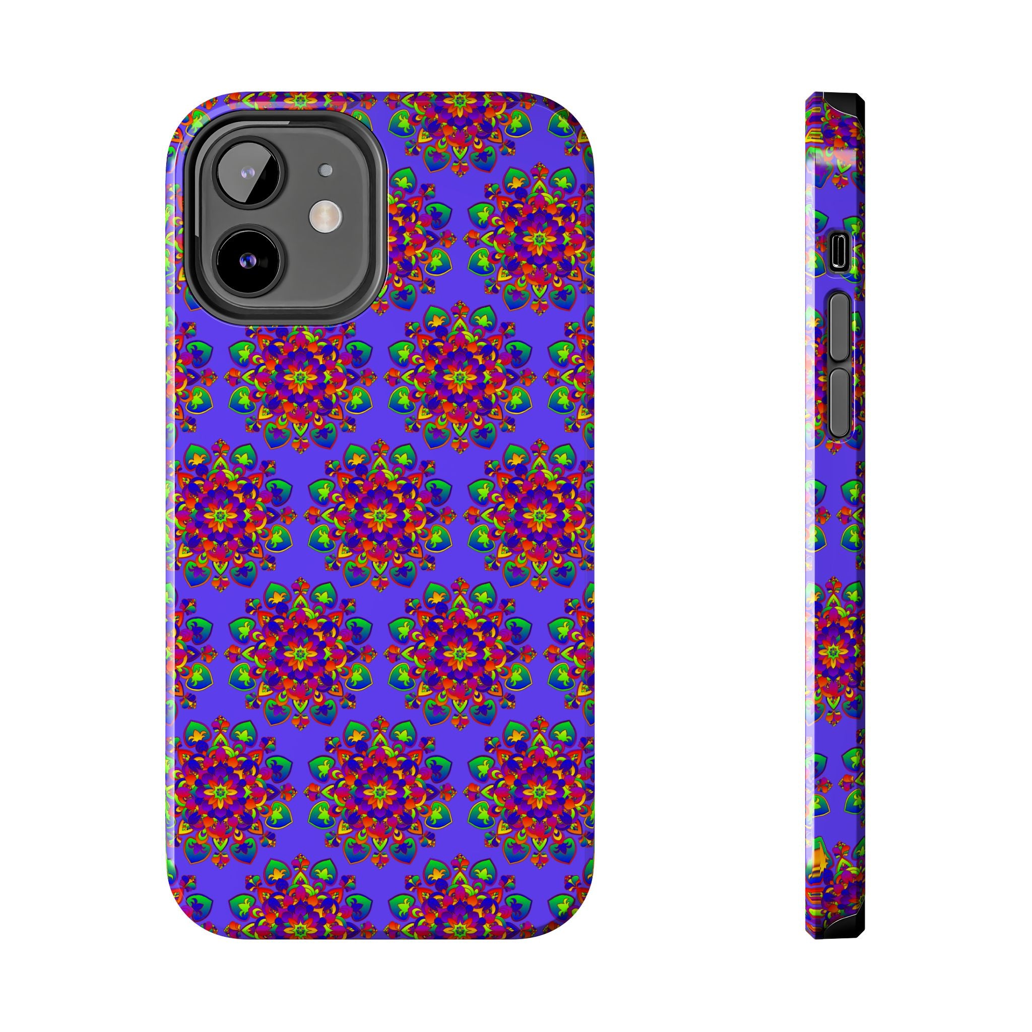 Tiled Hand Drawn Mandala Rainbow Phone Case - Standard alt text 47