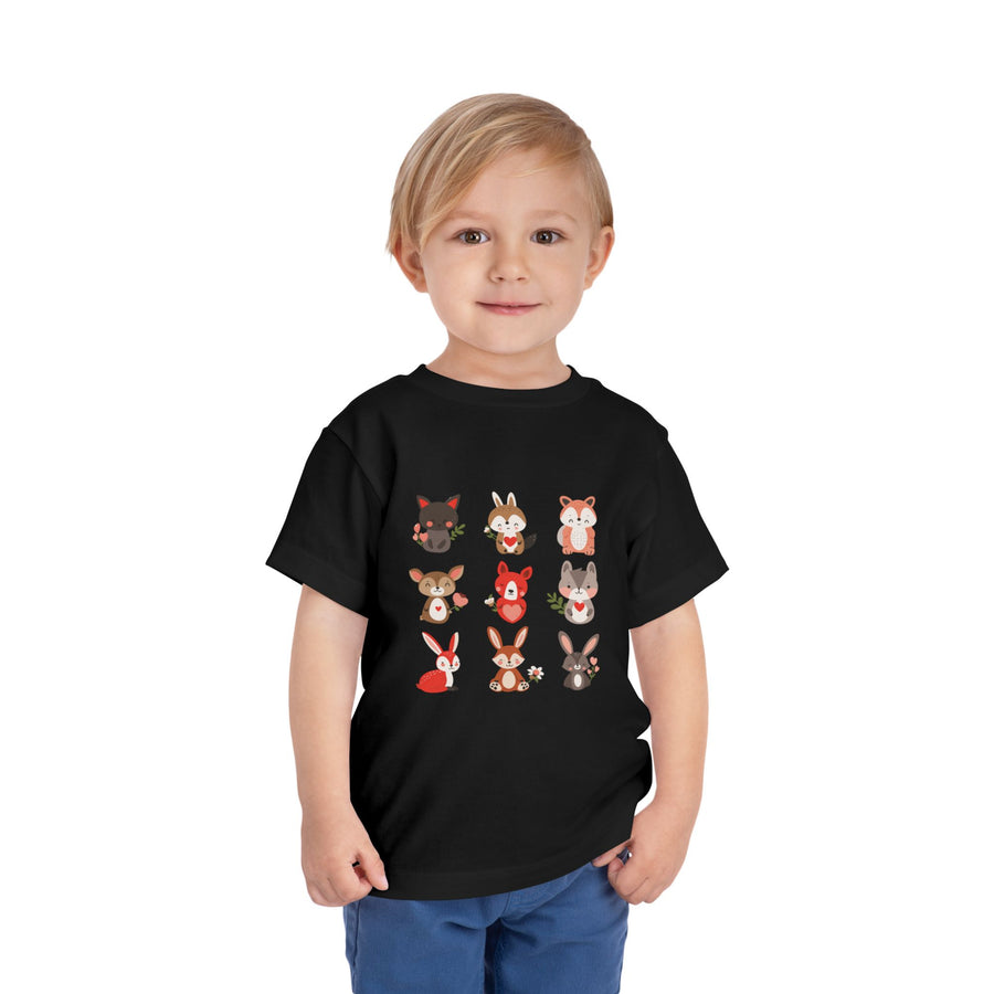 Animal Love Toddler Tee, Cute Cartoon Animals T-Shirt for Kids