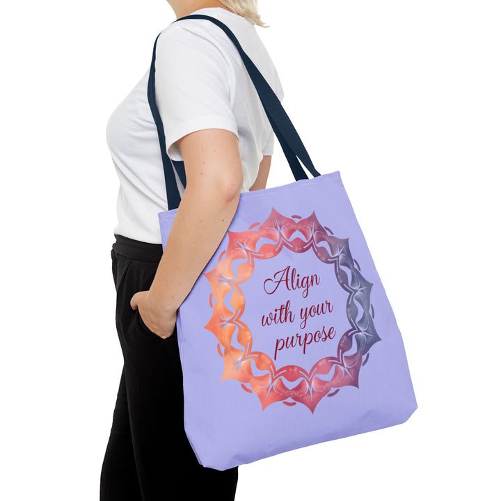 Orange and purple mandala tote bag, perfect for everyday use