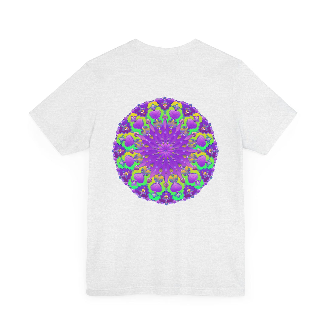 Beautiful purple mandala tee featuring intricate design for spiritual peace and harmony, perfect for meditation and yoga practice