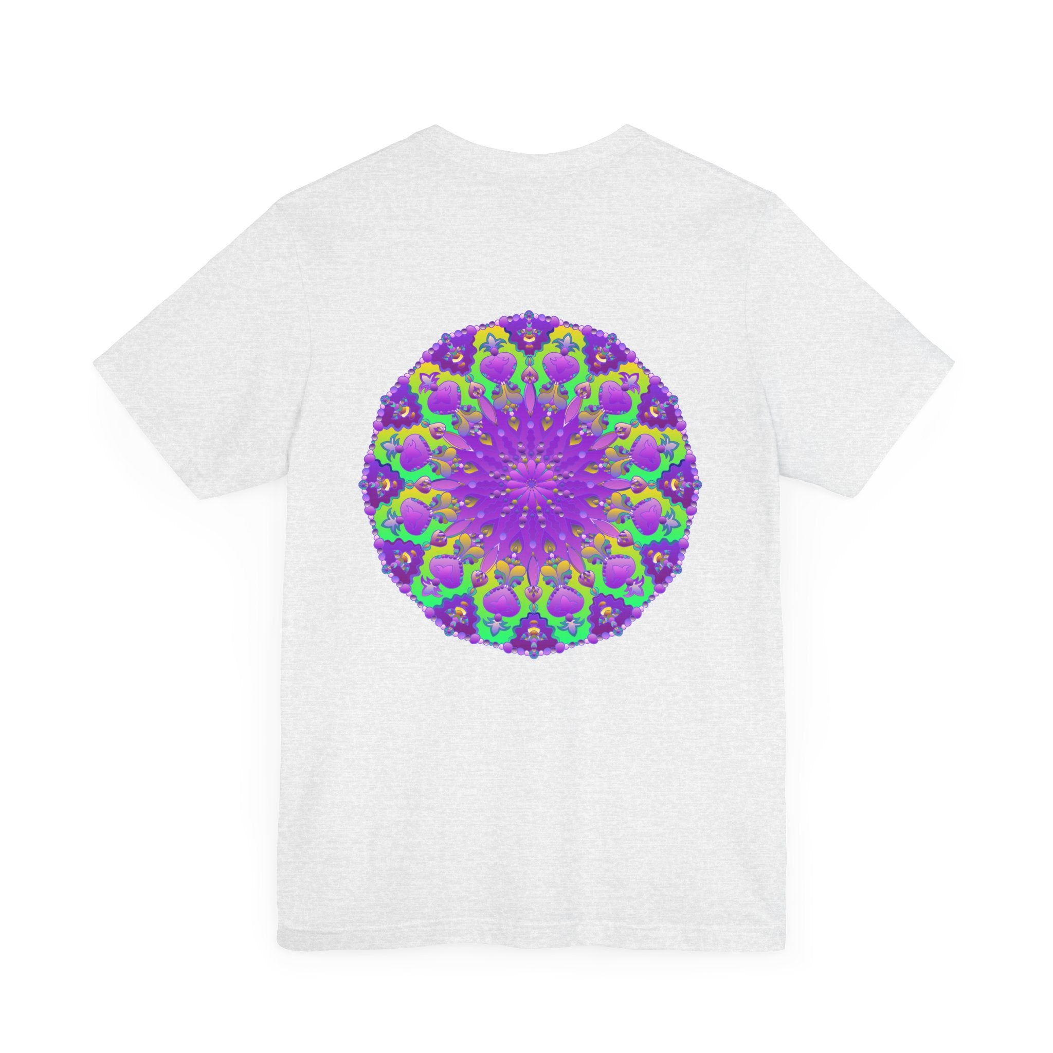 Beautiful purple mandala tee featuring intricate design for spiritual peace and harmony, perfect for meditation and yoga practice