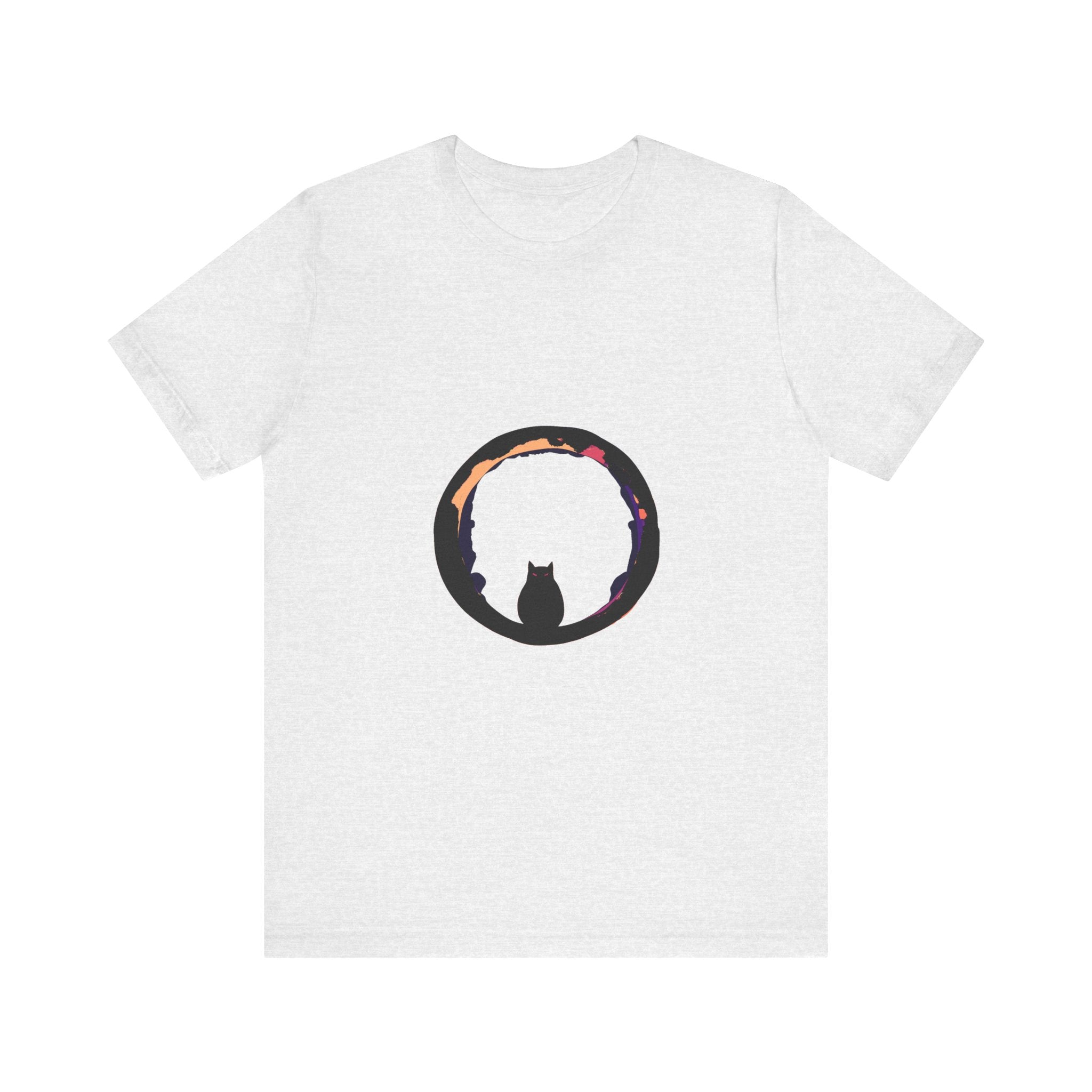 Black Cat Mystery Moon T-Shirt featuring a spooky and stylish design