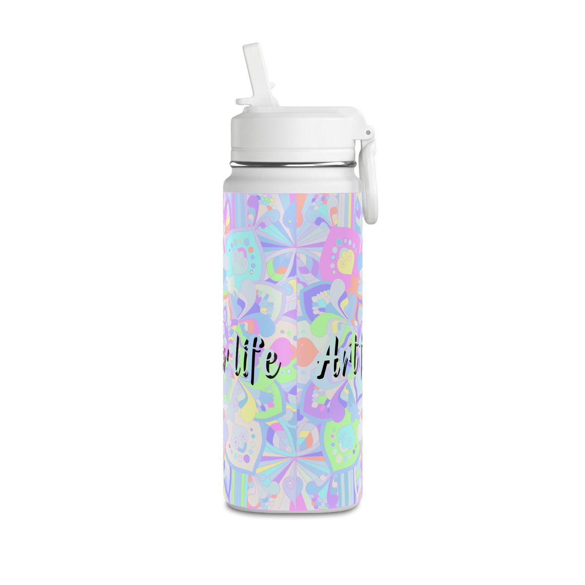 Pastel Floral Mini Water Bottle — "Art for Life" 20oz