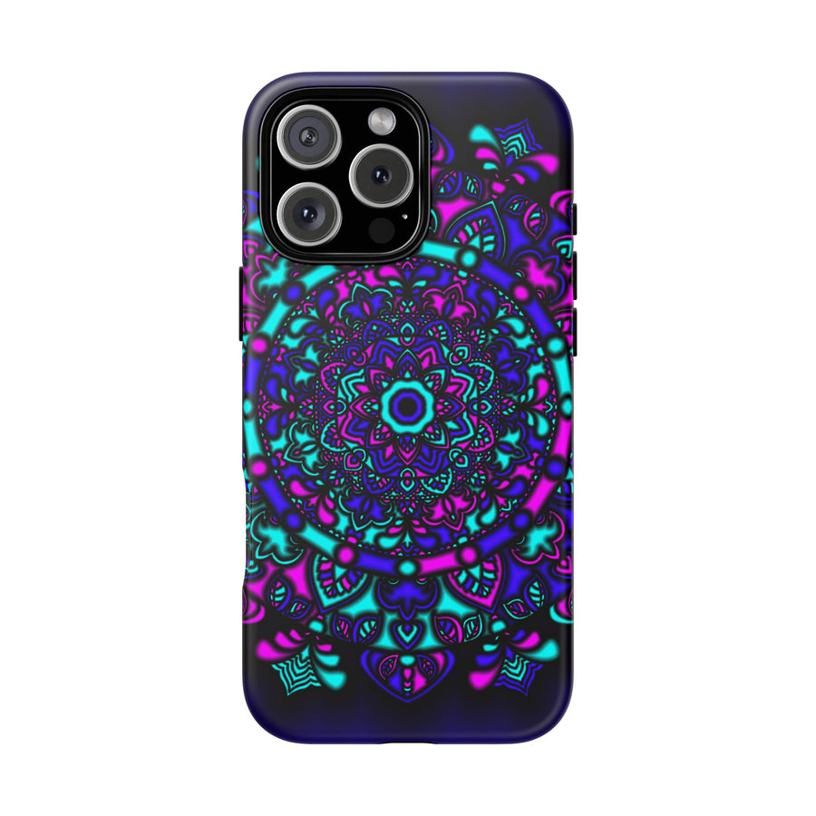 Mandala Neon Handyhülle – Lila & Türkise Robuste Schutzhülle