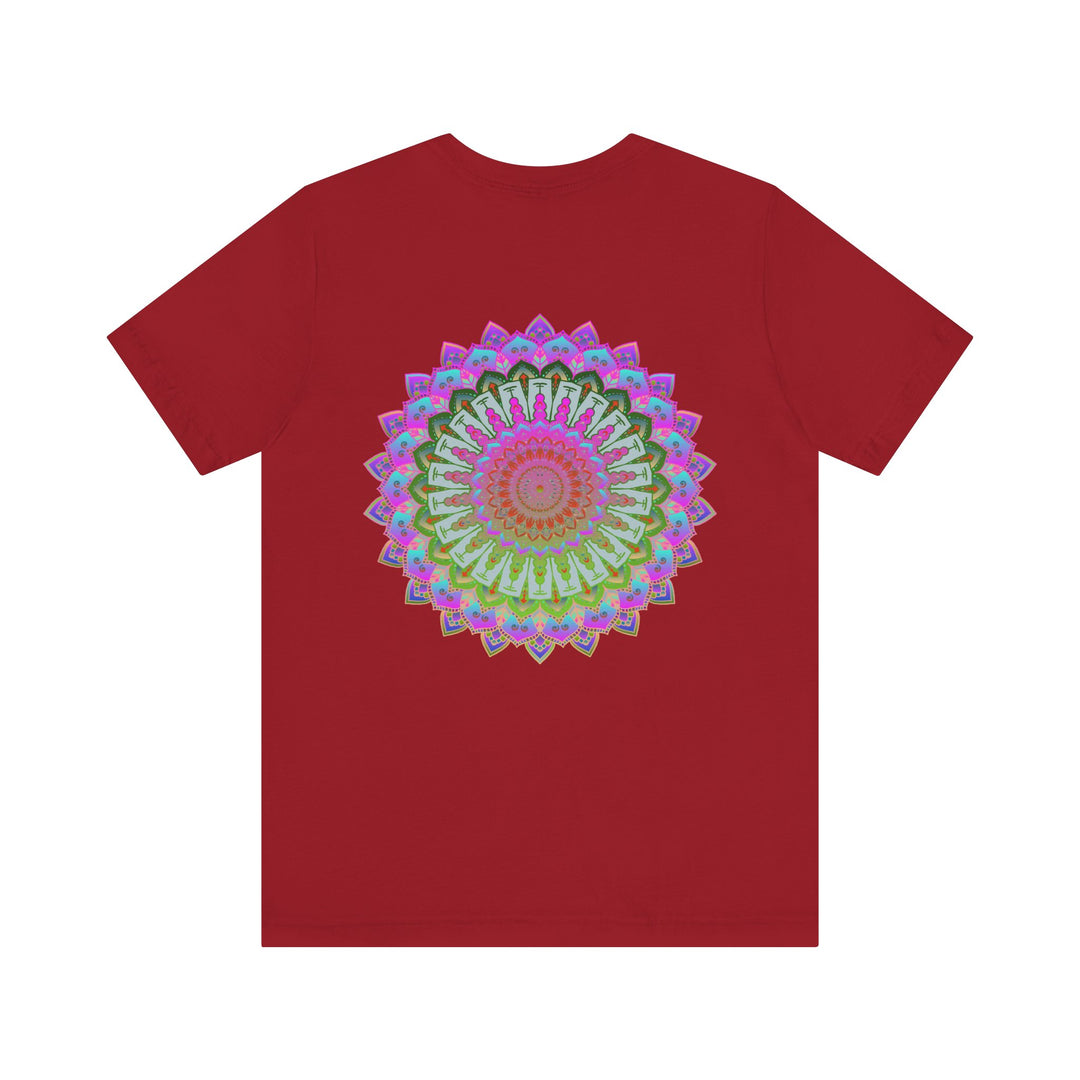 Vibrant Mandala Tee featuring intricate spiritual design for peace and harmony