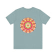 A beautiful and vibrant mandala tee representing spiritual peace and harmony