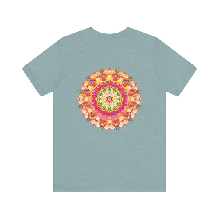 A beautiful and vibrant mandala tee representing spiritual peace and harmony