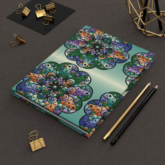 Floral Mandala Hardcover Journal — Matte Teal Patterned Notebook for Writing & Gift