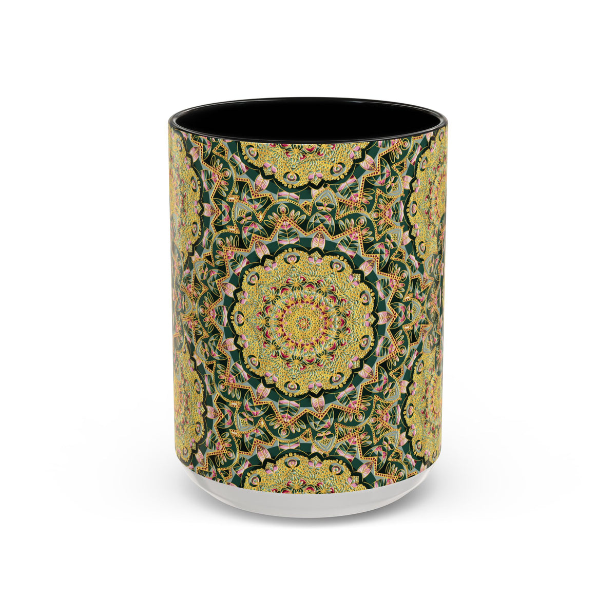 Mandala Floral Coffee Mug – Bohemian Botanical Ceramic Cup