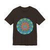 Vibrant and intricate Rainbow Mandala Tee with colorful, detailed design and unique pattern