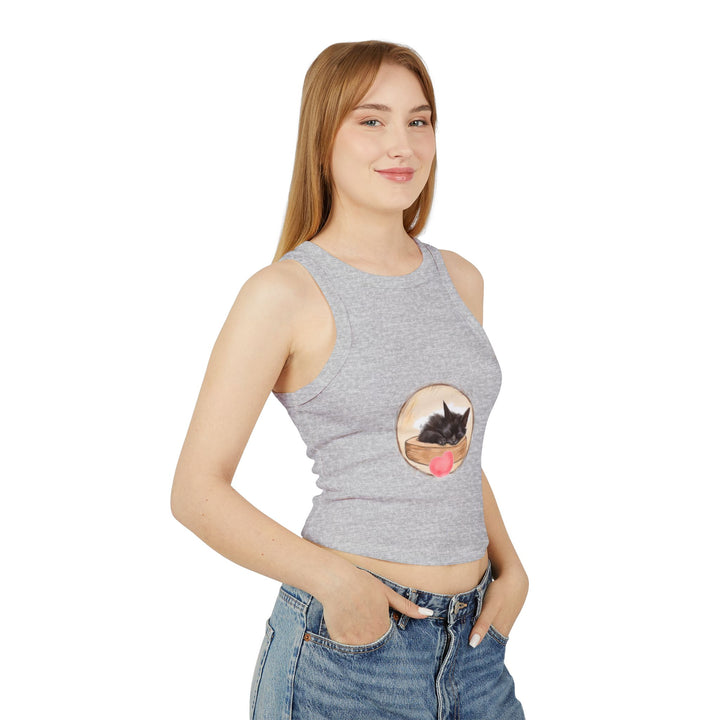 Comfortable and stylish tank top with a cute cat graphic