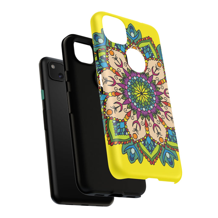 Intricate Floral Yellow Phone Case for Bold Protection and Style