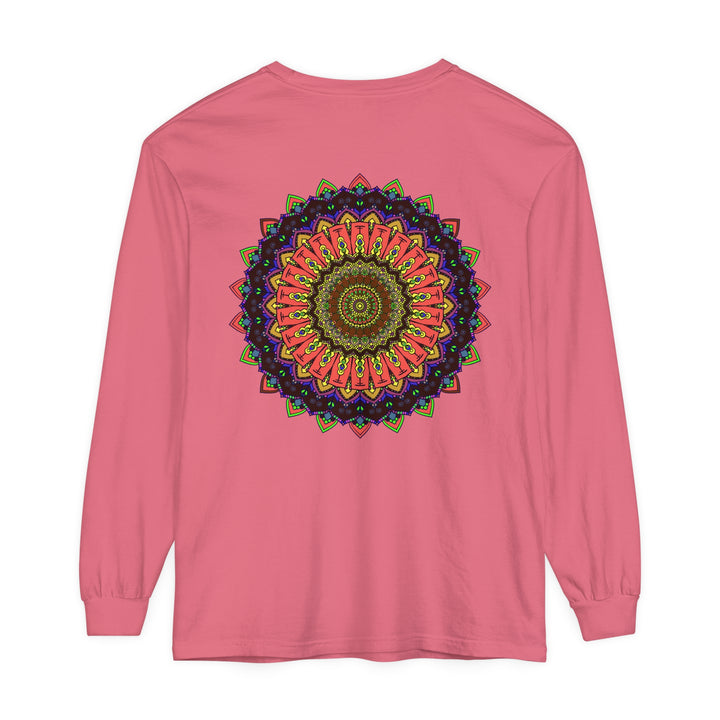 Colorful and intricate mandala design long sleeve t-shirt for women